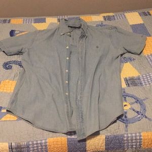 Polo button up jean material